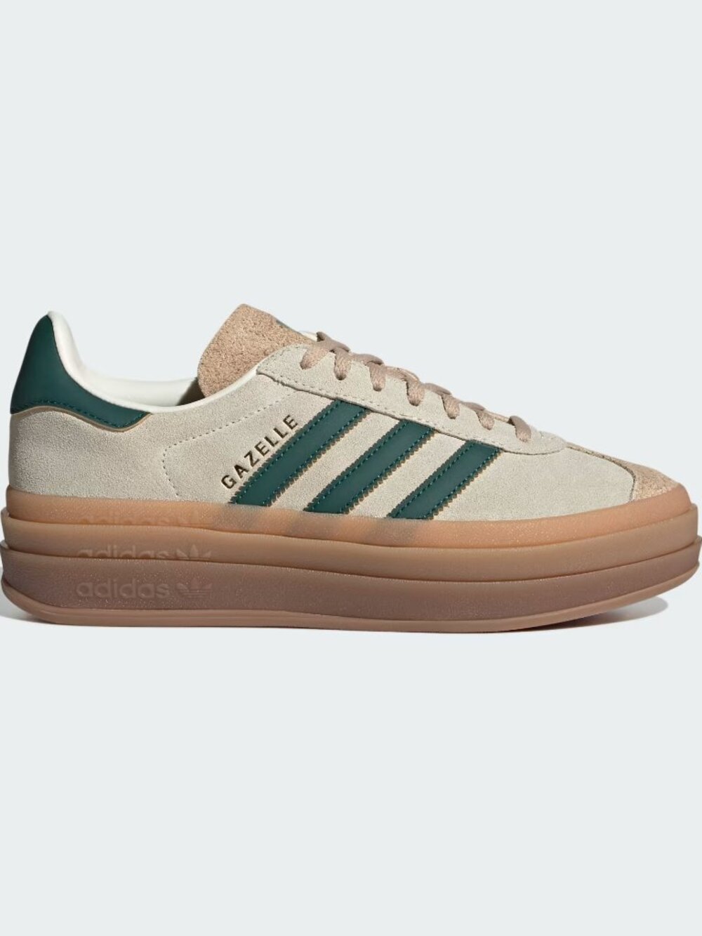 NWT Adidas Women's Gazelle Bold 'Magic Beige Collegiate Green' Shoes ID7056